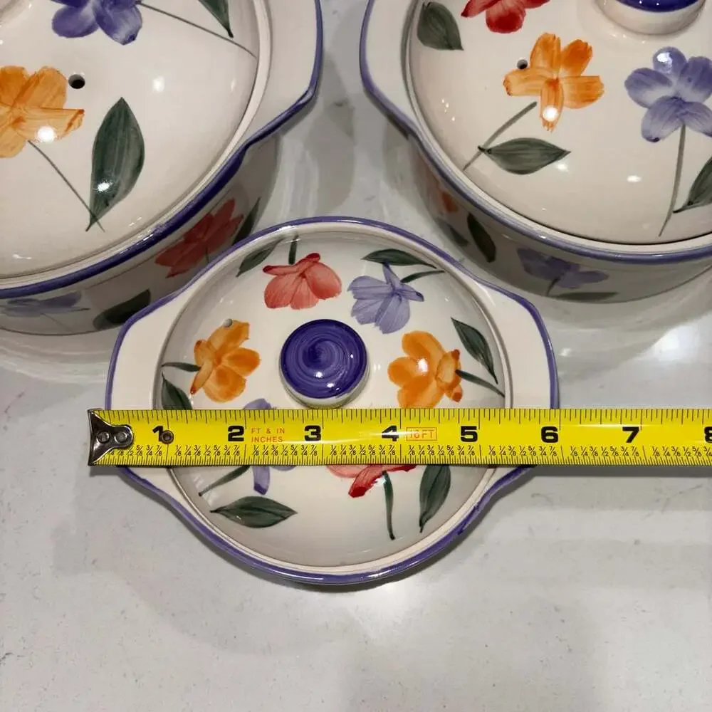 Flower Garden By Housewares Intl Inc Covered Casserole Dish Set of 3
